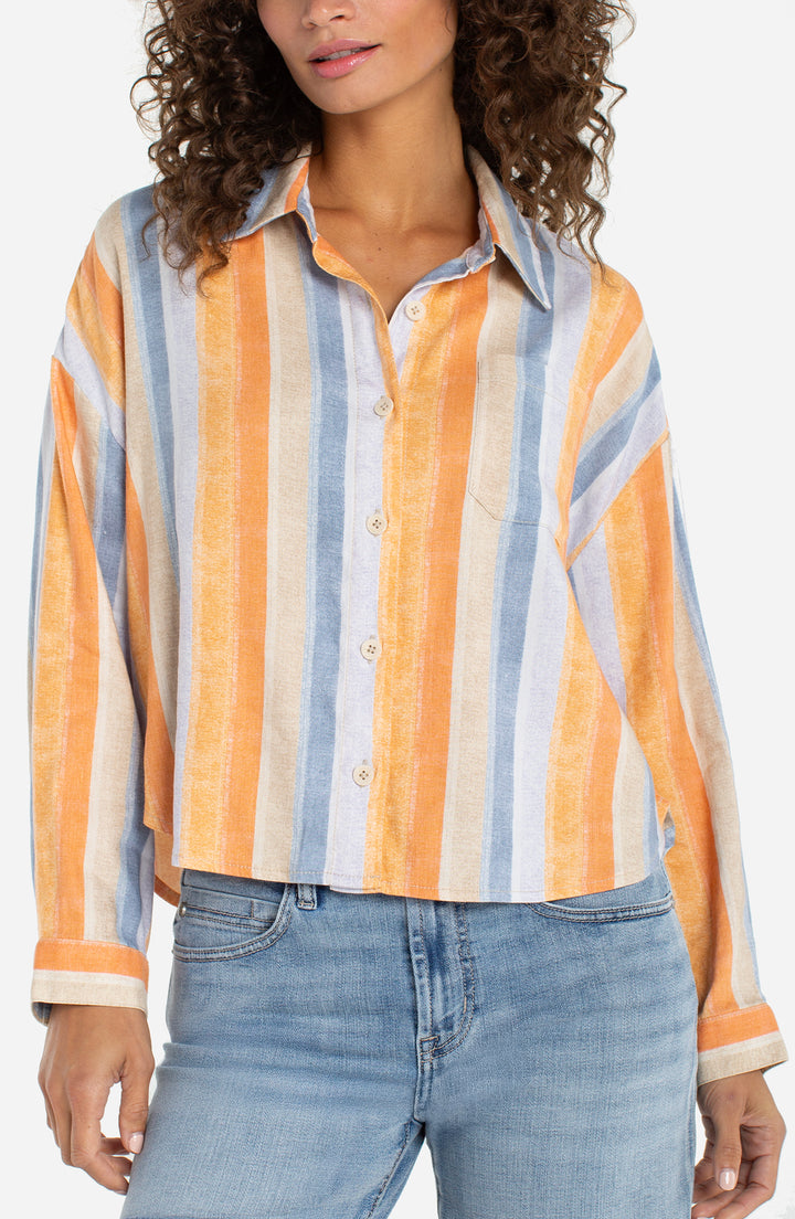 Liverpool Long Sleeve Relaxed Button Down Shirt