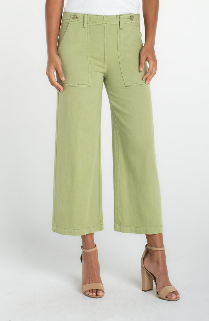 Liverpool High Waist Crop Wide Leg Utility Pants