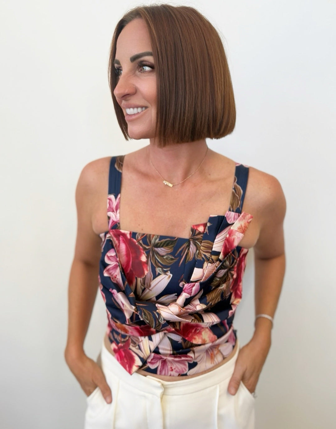 Vanna Detailed Floral Tank TopTank Top