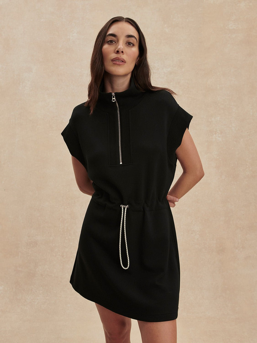 Varley Avaya Half Zip Dress, Black / S