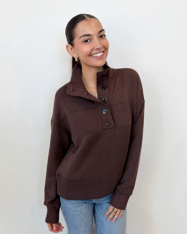 Varley Bronya Button Placket Sweatshirtsweatshirt
