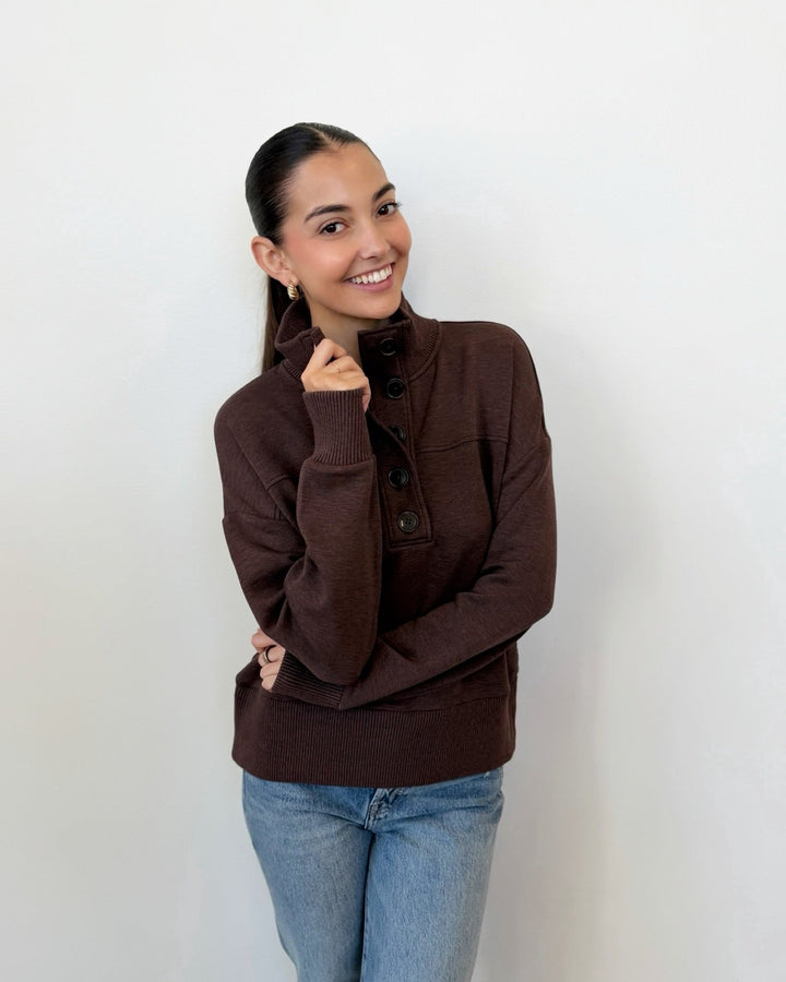 Varley Bronya Button Placket Sweatshirtsweatshirt