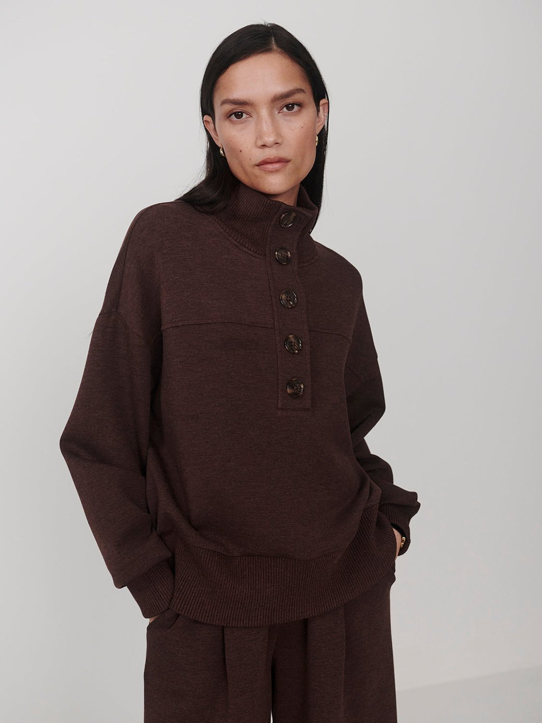 Varley Bronya Button Placket Sweatshirtsweatshirt