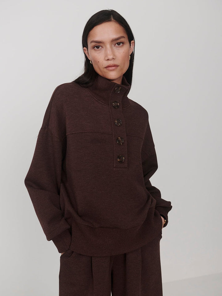 Varley Bronya Button Placket Sweatshirtsweatshirt