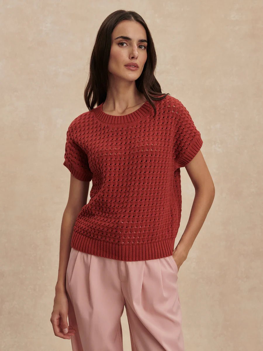 Varley Denny Knit Topshort sleeve knit