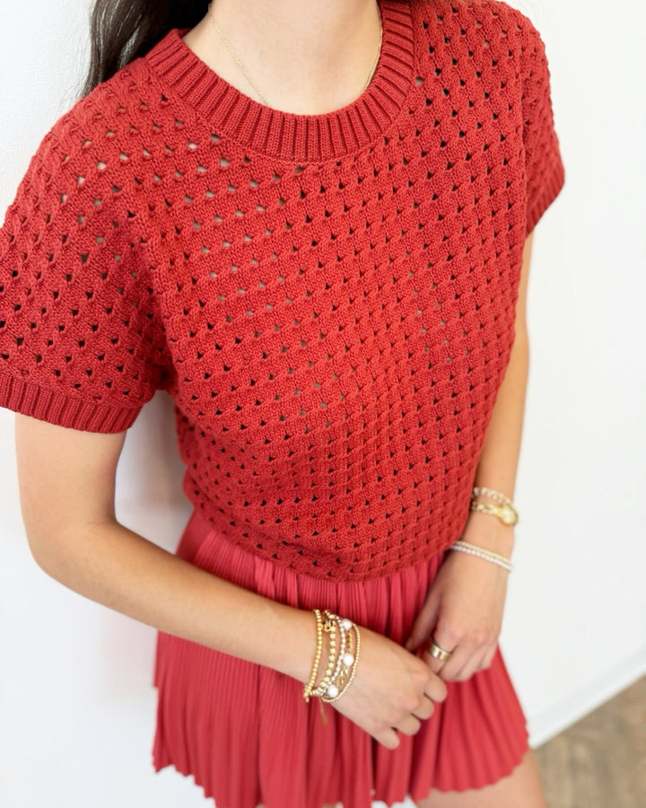 Varley Denny Knit Topshort sleeve knit