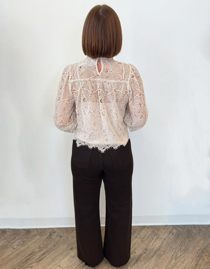 Vella Mock Neck Lace BlouseBlouse
