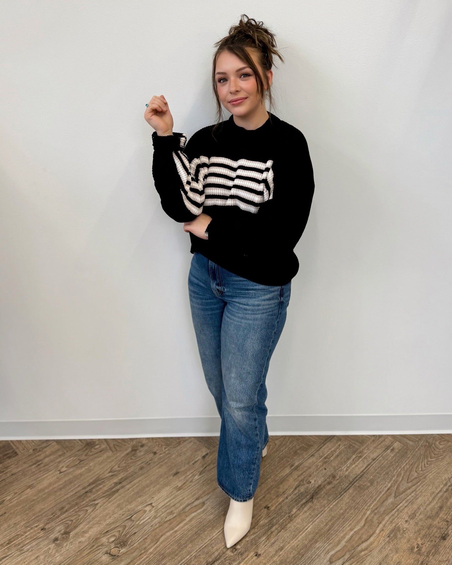 Violetta Long Sleeve Striped SweaterSweater