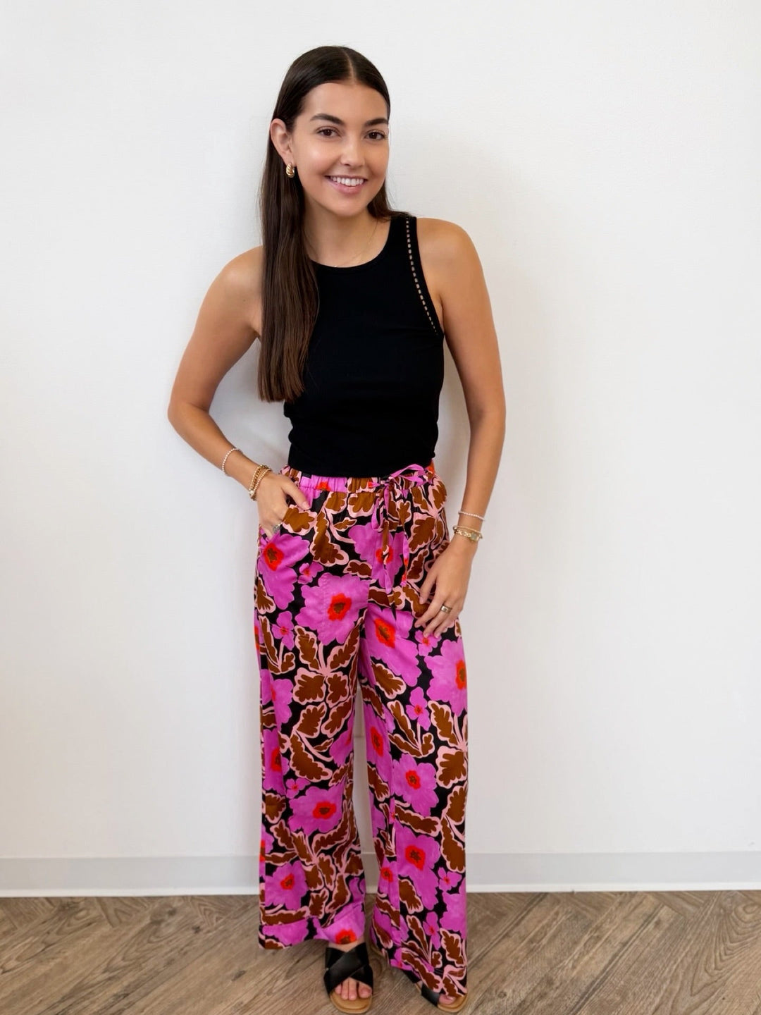 Vitoria Printed Wide Leg Pantpull on pant