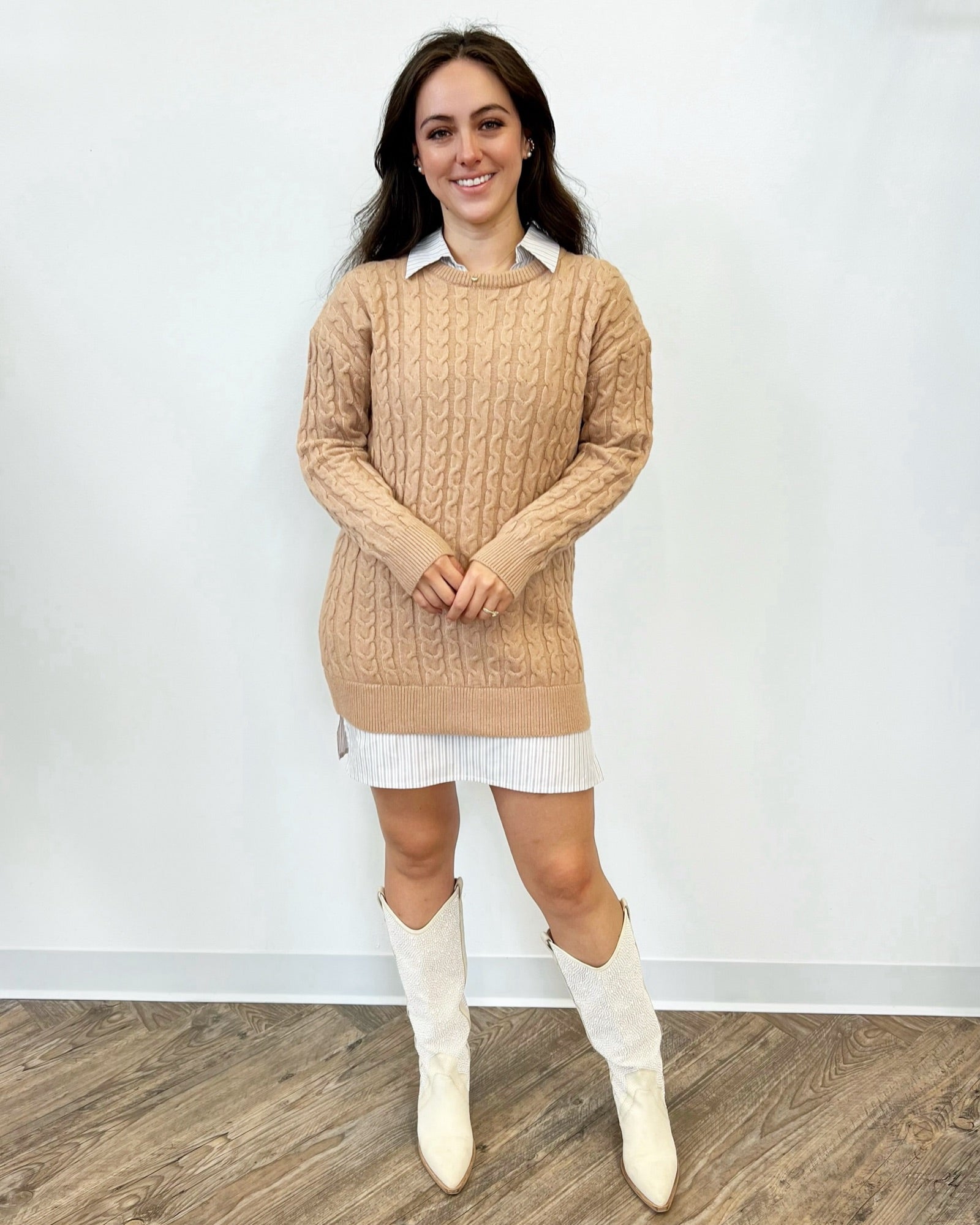 Viviana Cable Knit Sweater DressSweater dress