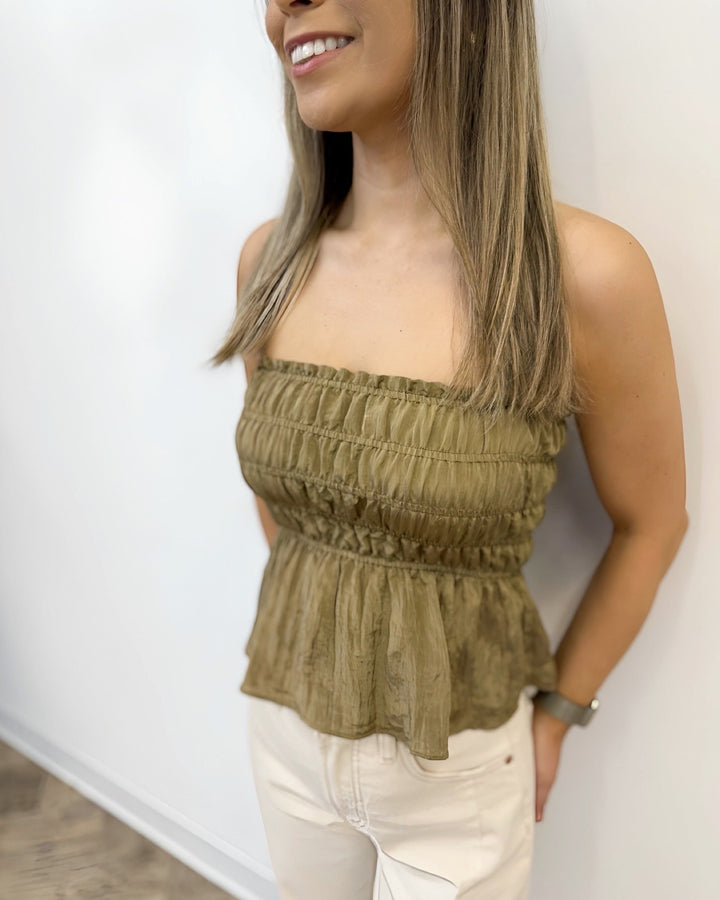 Wyatt Ruched Strapless Toptop