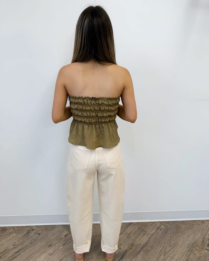 Wyatt Ruched Strapless Toptop