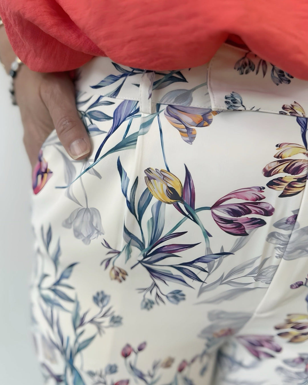 Yasmine Floral Printed Wide Leg TrousersPants
