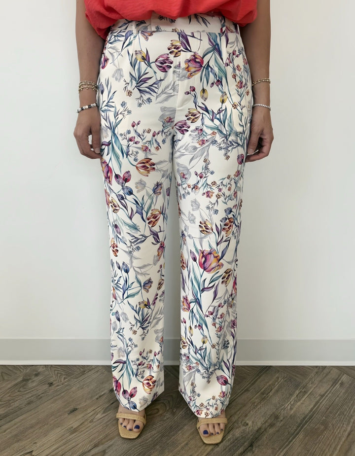 Yasmine Floral Printed Wide Leg TrousersPants