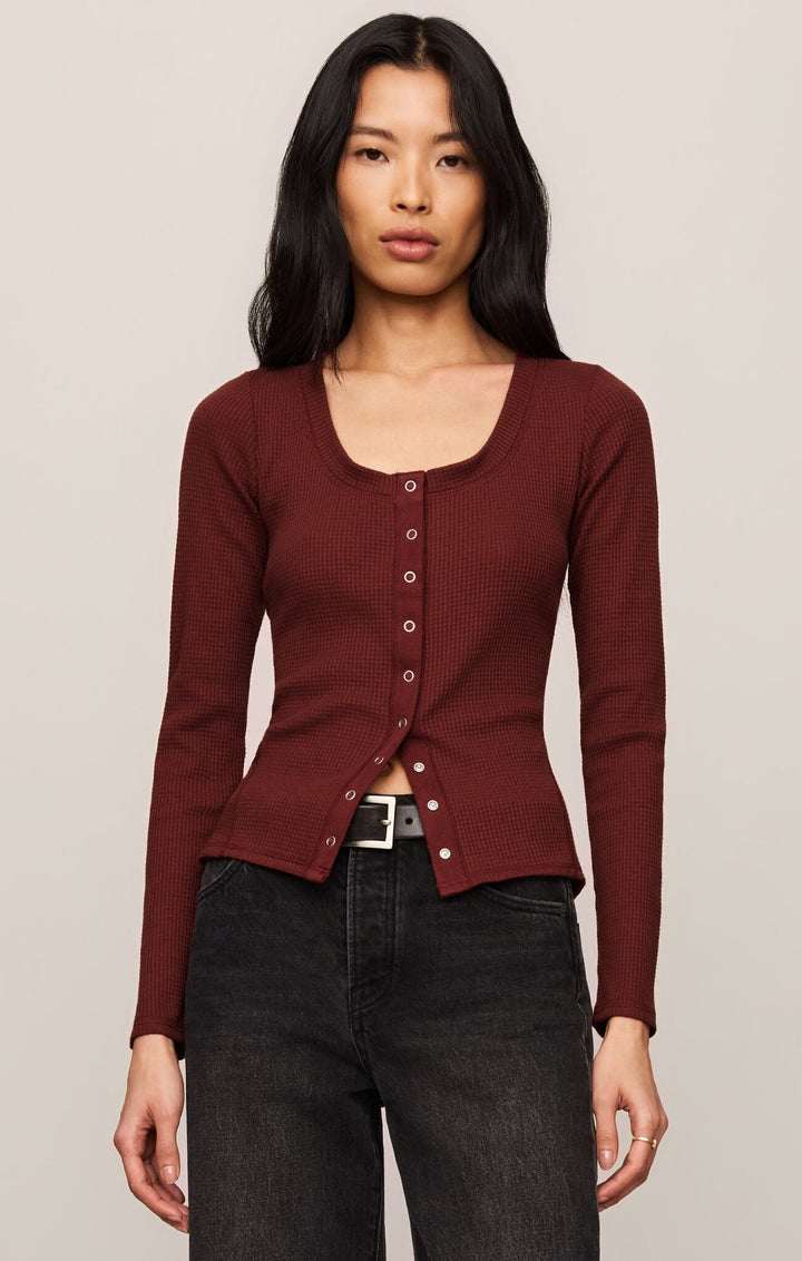 Z Supply Albany Waffle Button Up Toplong sleeve top