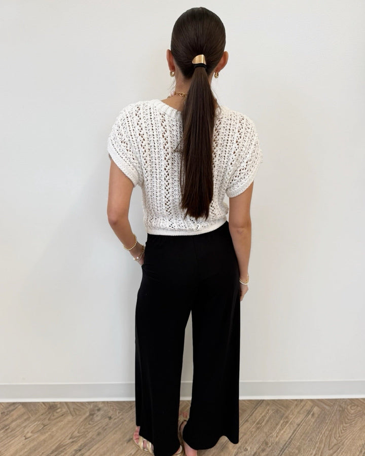 Z Supply Ballast Crochet Stripe Sweaterknit top