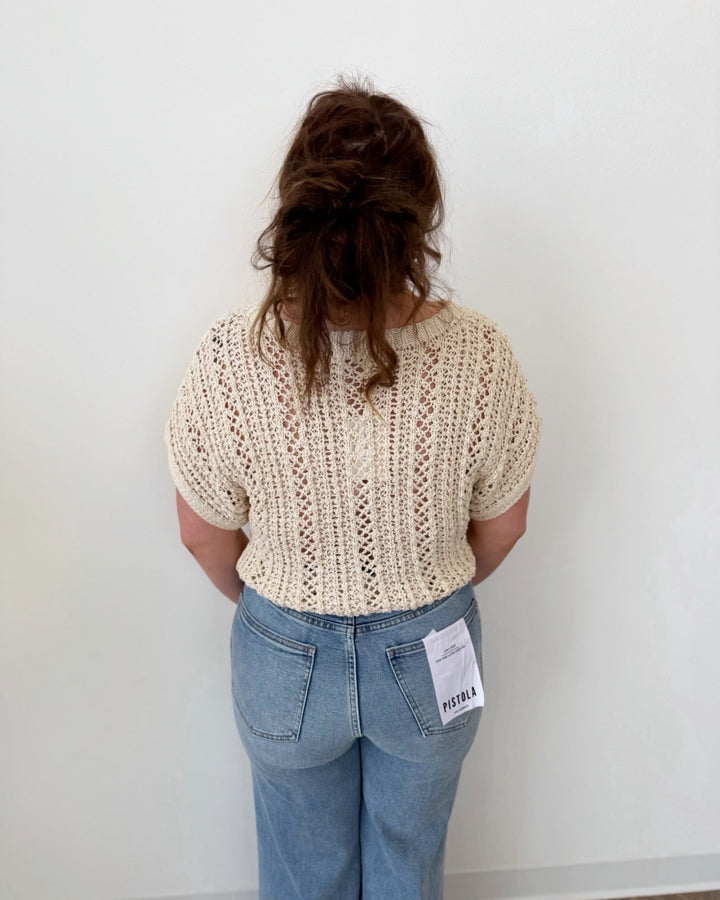 Z Supply Ballast Crochet Stripe Sweaterknit top
