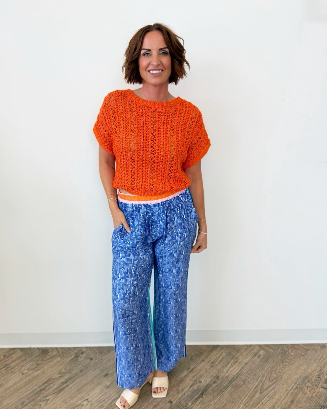 Z Supply Ballast Crochet Stripe Sweaterknit top