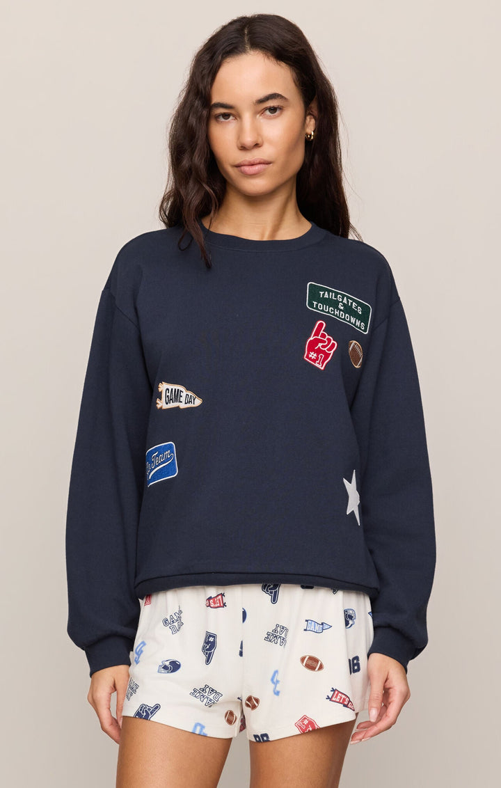 Z Supply Boyfriend Patch Sweatshirtlong sleeve pullover