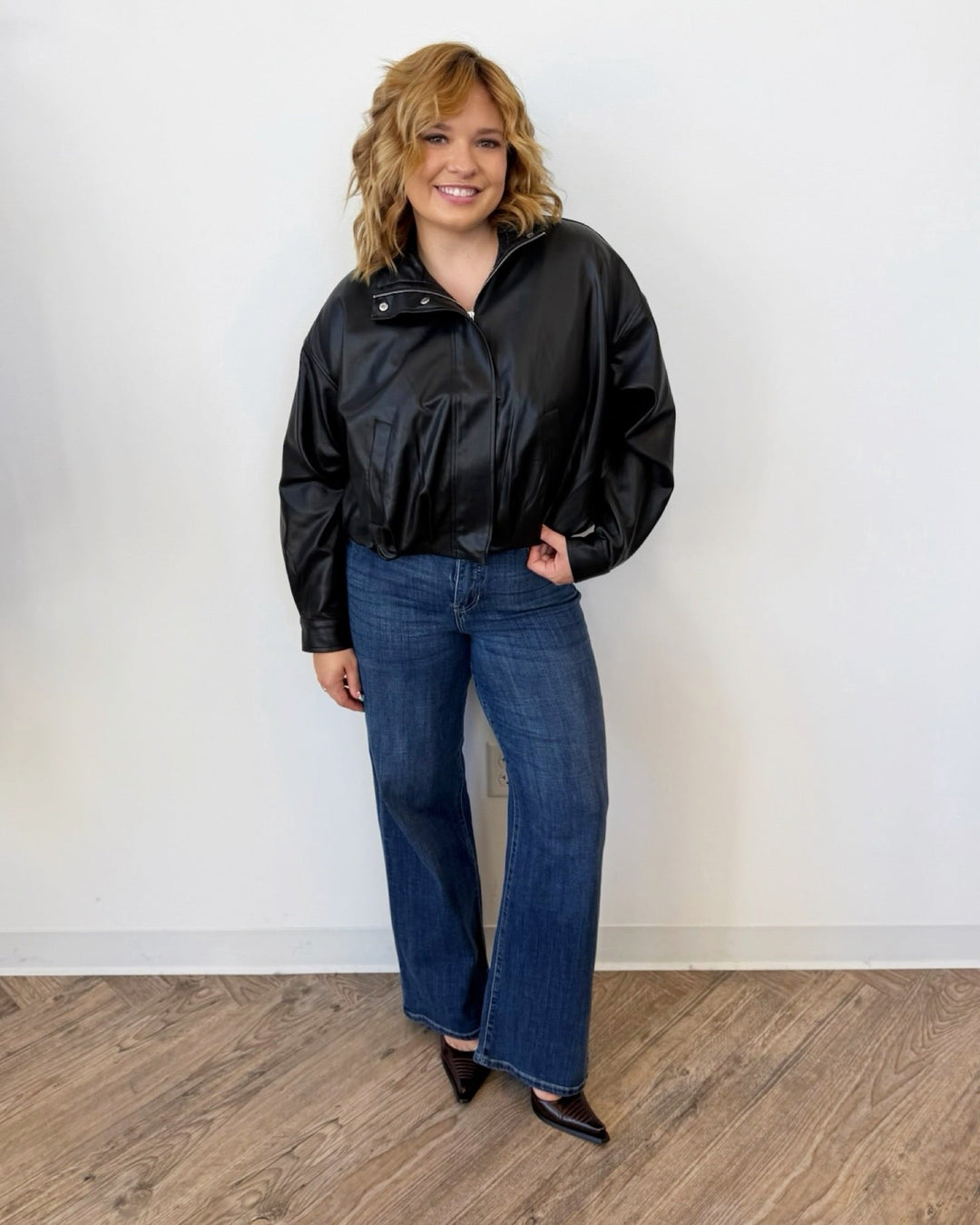 Z Supply Corin Faux Leather Bubble Jacketjacket