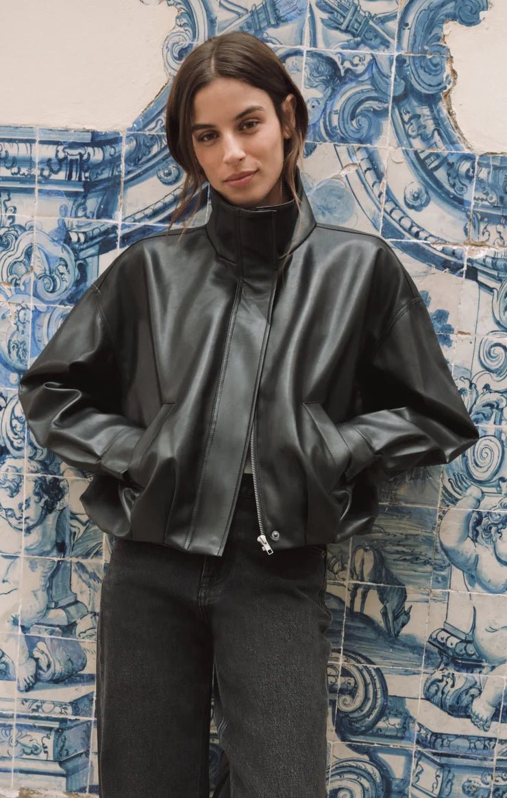 Z Supply Corin Faux Leather Bubble Jacketjacket