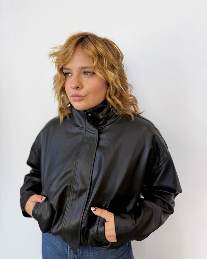 Z Supply Corin Faux Leather Bubble Jacketjacket