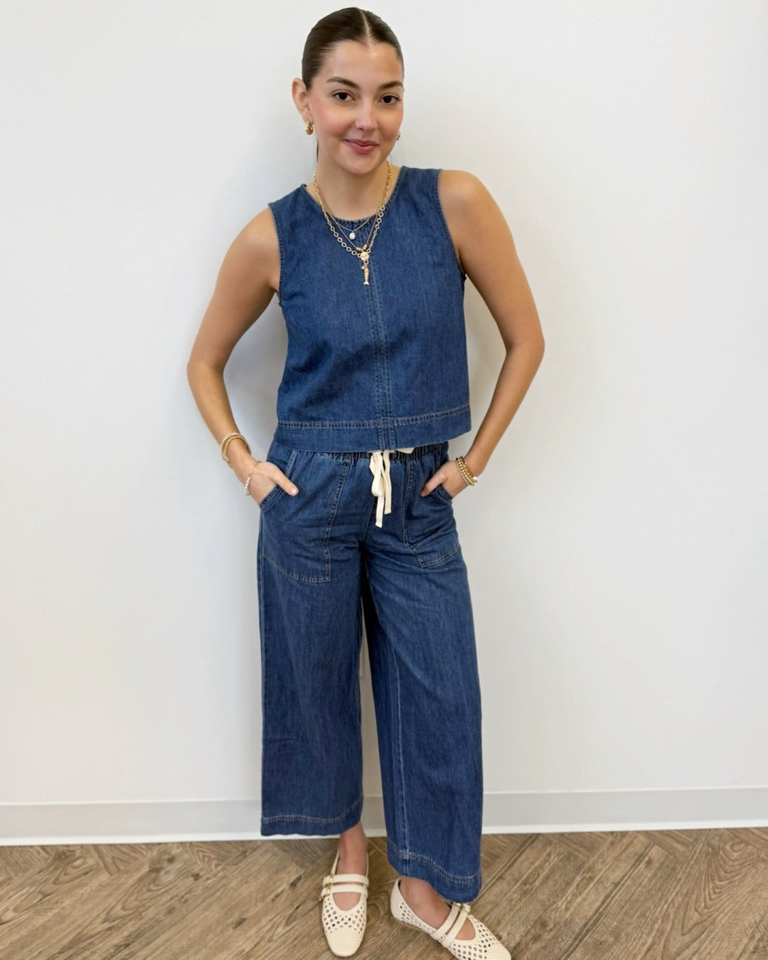 Z Supply Daycation Denim Utility Pantcropped denim