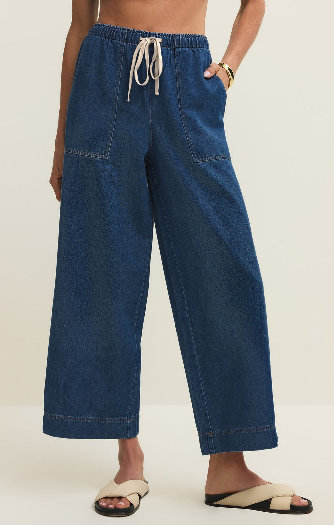 Z Supply Daycation Denim Utility Pantcropped denim