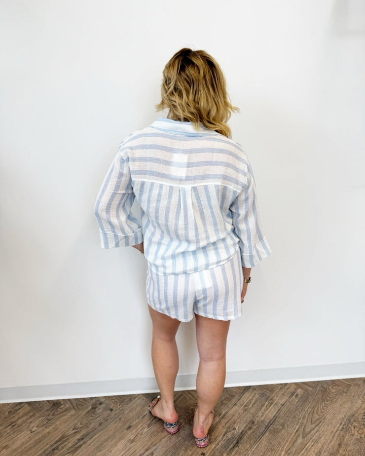 Z Supply Daylight Striped Airy Gauze Shortpull on short