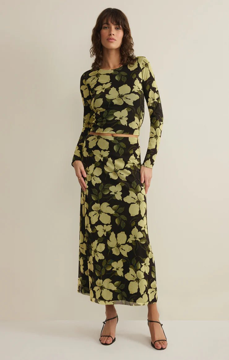 Z Supply Eda Ren Floral Mesh Maxi Skirtmaxi skirt