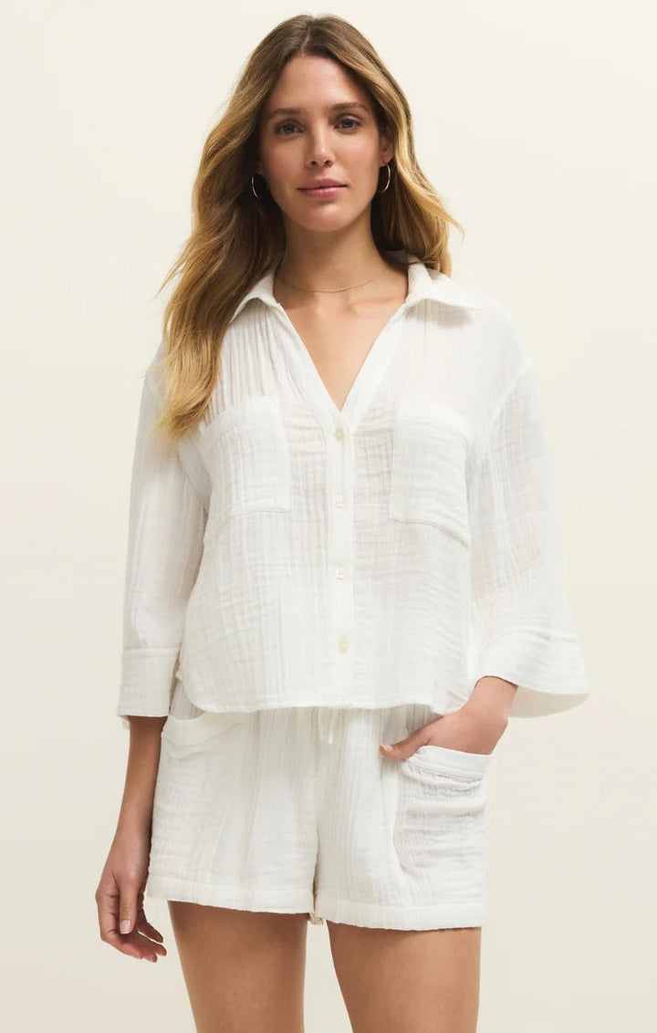 Z Supply Helena Airy Gauze Button Upbutton down shirt