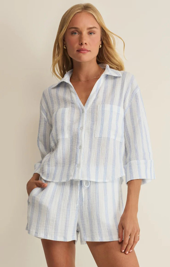 Z Supply Helena Striped Airy Gauze Button Downbutton down shirt