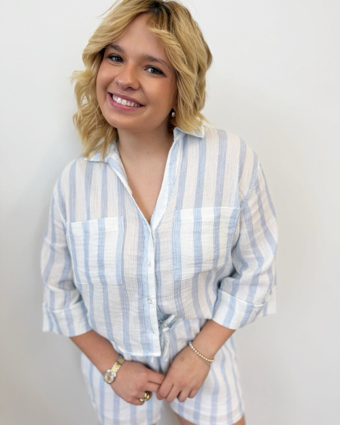 Z Supply Helena Striped Airy Gauze Button Downbutton down shirt