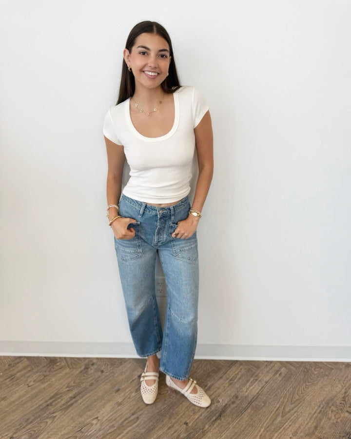 Z Supply Leisurely Scoop Neck Teeshort sleeve top