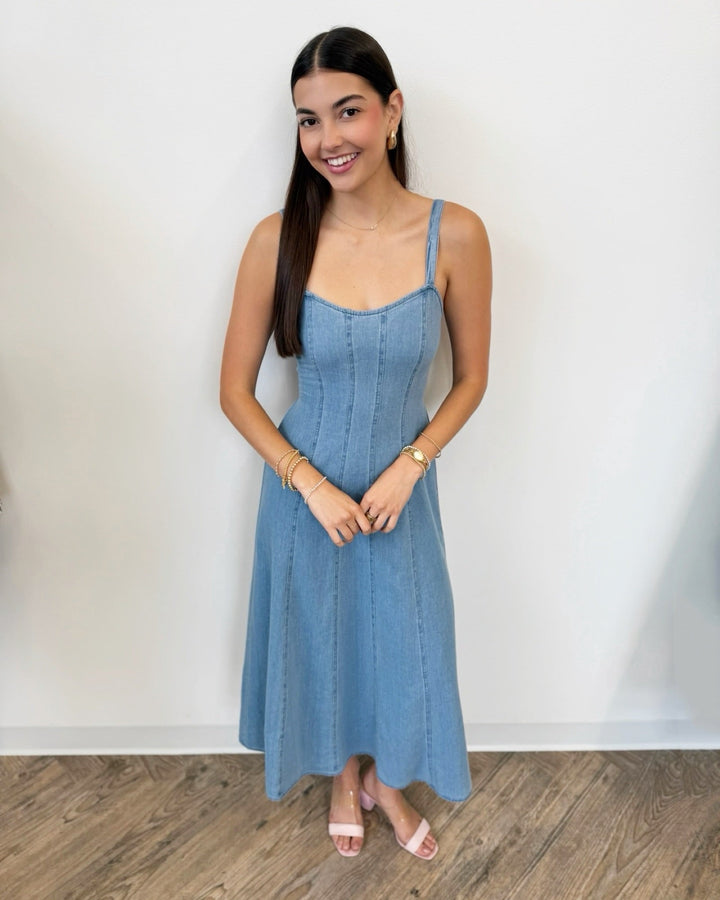 Z Supply Leonora Indigo Midi Dressmidi dress