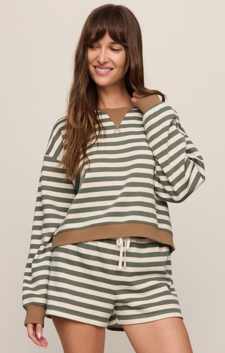Z Supply Low Key Stripe Sweatshirtlong sleeve pullover