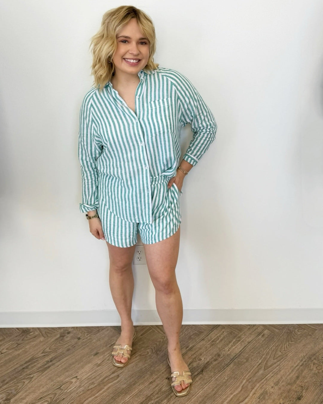 Z Supply Perfect Linen Striped Topbutton down shirt