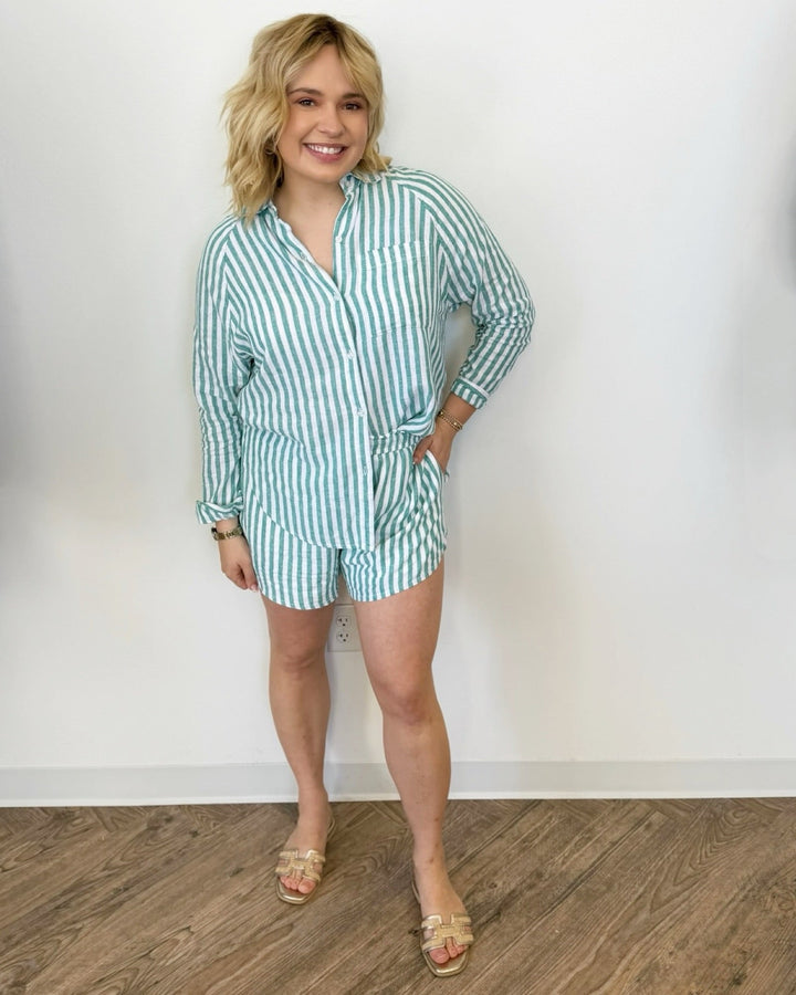 Z Supply Perfect Linen Striped Topbutton down shirt