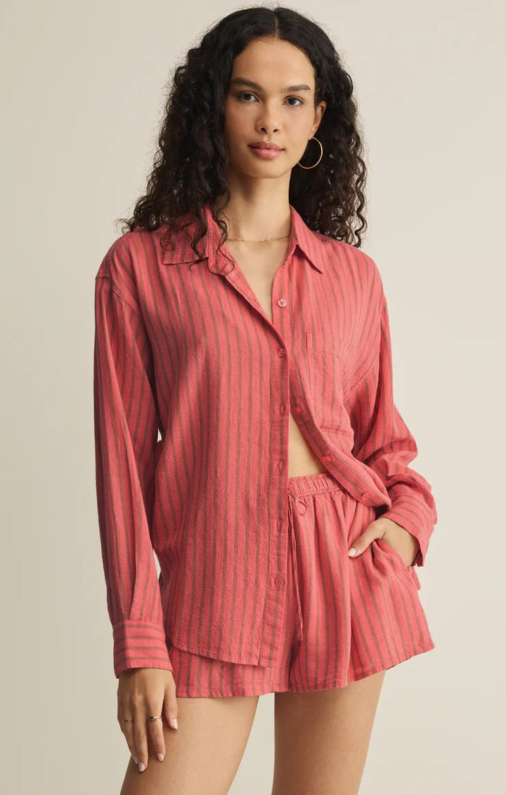 Z Supply Perfect Striped Button Up Topbutton down shirt