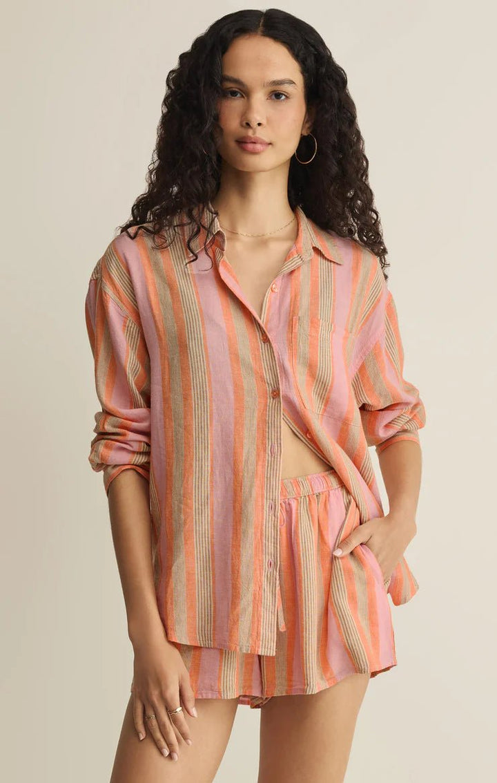 Z Supply Perfect Striped Button Up Topbutton down shirt