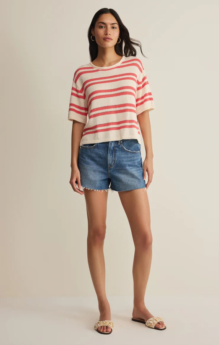 Z Supply Prado Stripe Sweater Teeshort sleeve knit