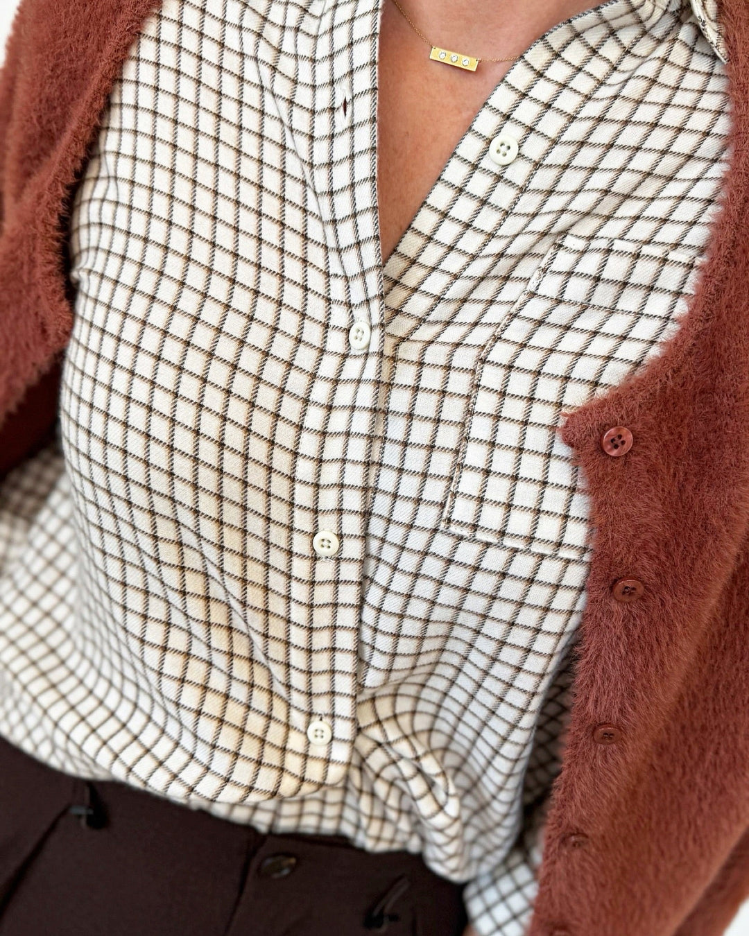 Z Supply River Plaid Button Upbutton down shirt