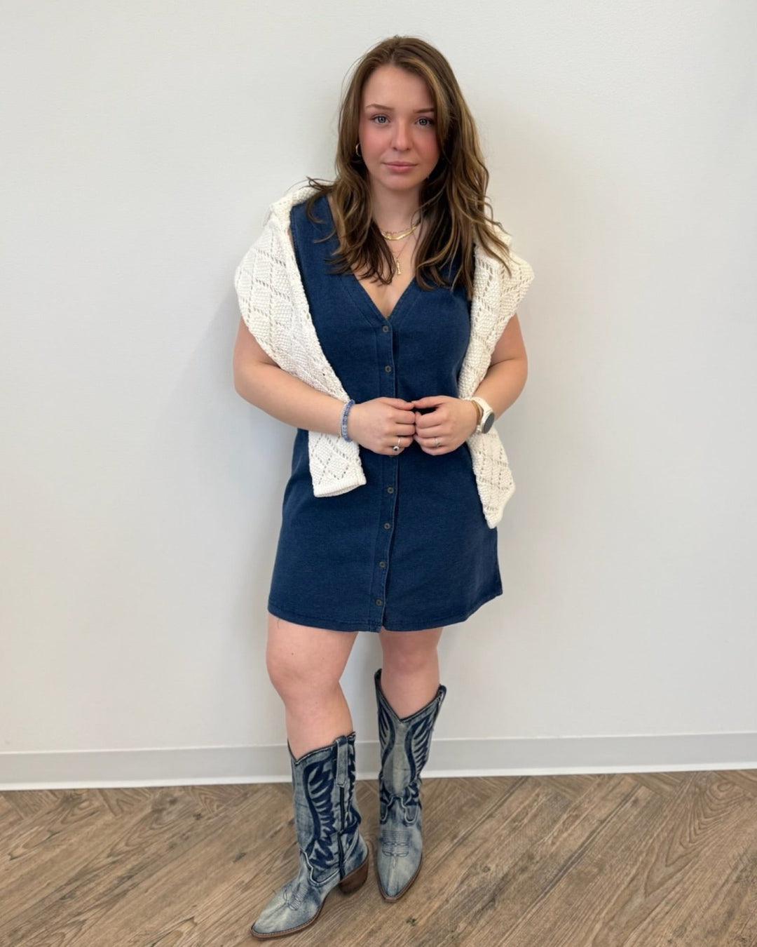 Z Supply Solace Jersey Denim Mini Dressmini dress