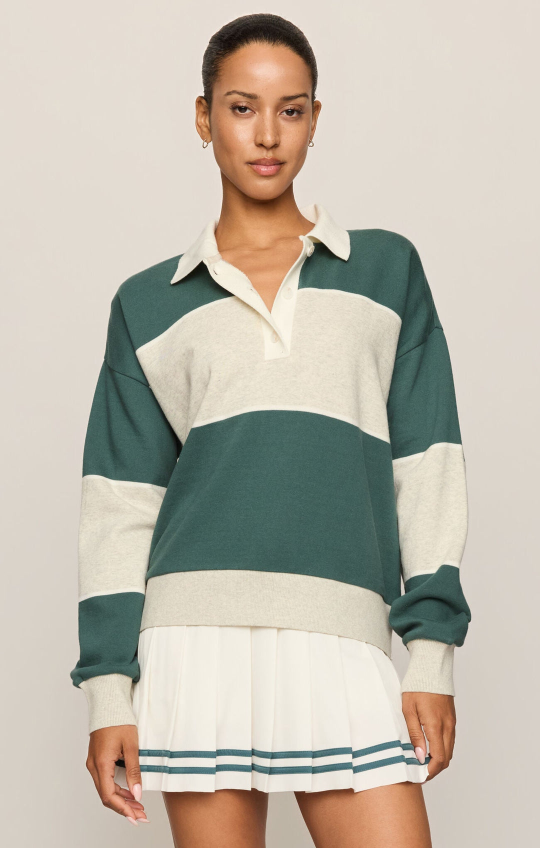 Z Supply Study Break Polo Sweatshirtlong sleeve pullover