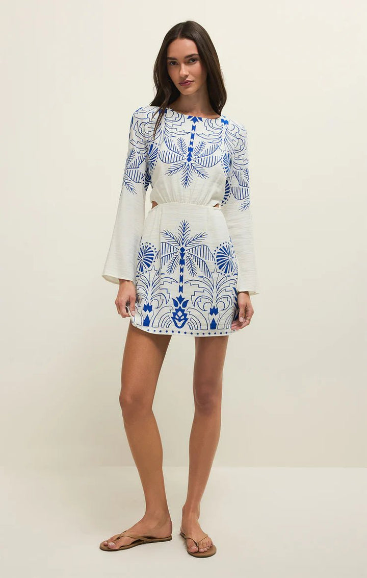 Z Supply Tahina Airy Palm Mini Dressmini dress