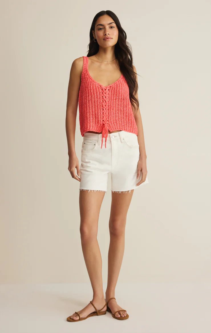 Z Supply Tate Lace Up Sweater Topsleeveless knit