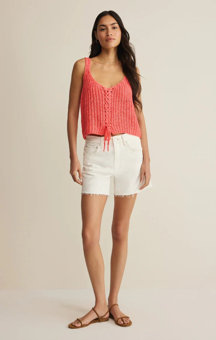 Z Supply Tate Lace Up Sweater Topsleeveless knit