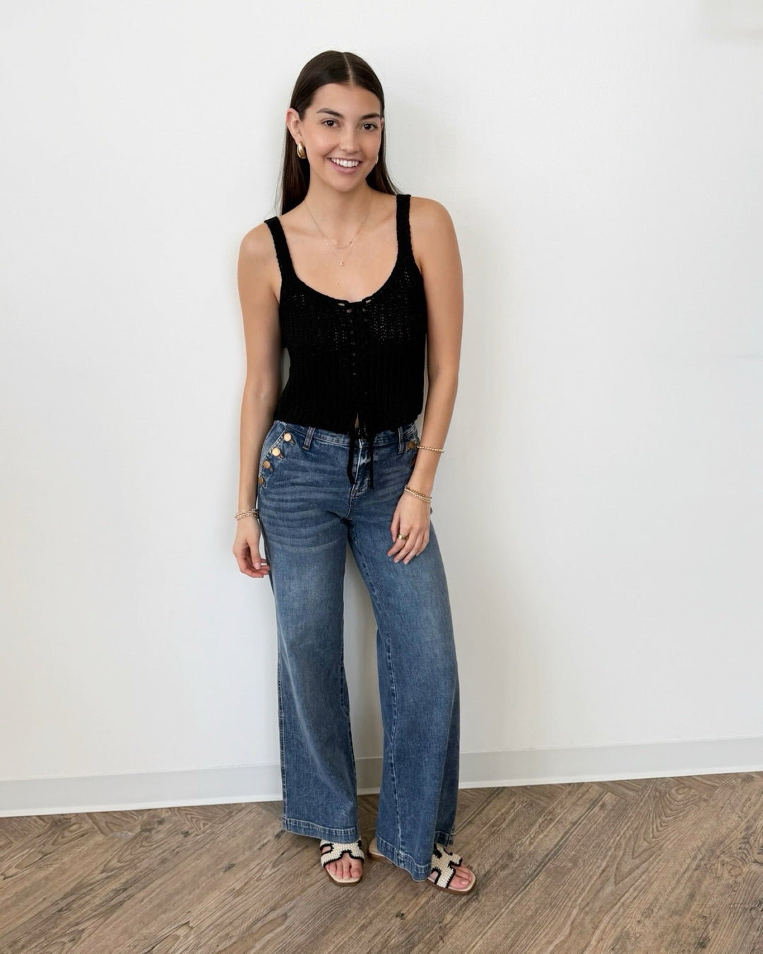 Z Supply Tate Lace Up Sweater Topsleeveless knit