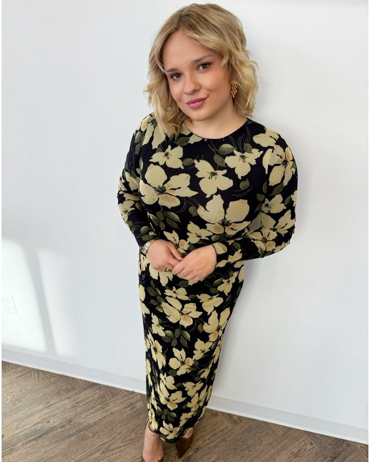 Z Supply Taysha Ren Floral Mesh Toplong sleeve top