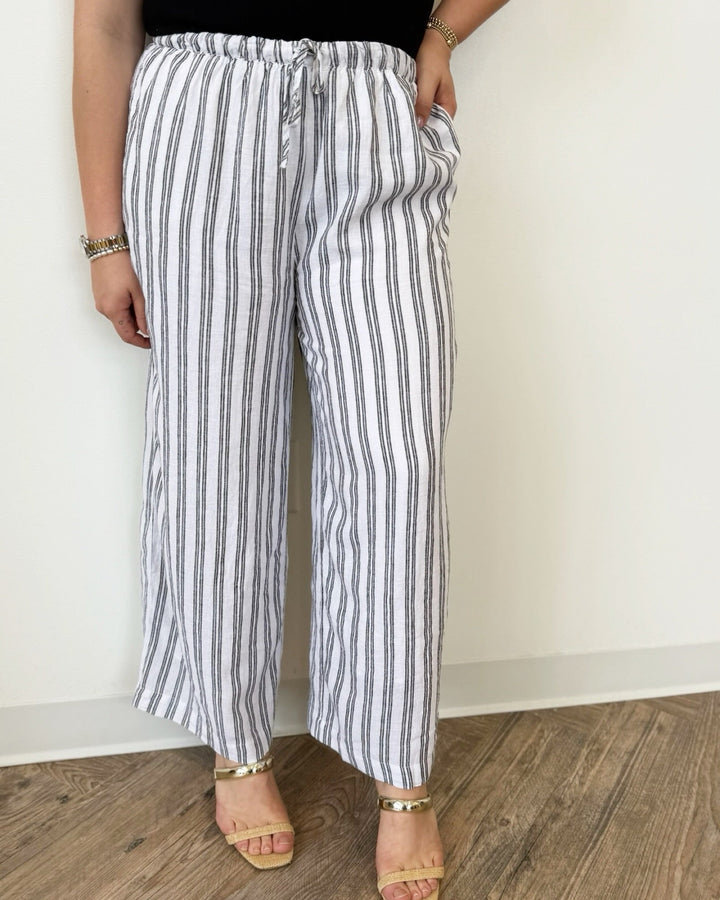 Z Supply The Perfect Striped Linen Wide Leg Pantwide leg pant